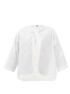 Totme - Tie-neck Cotton-poplin Top - Womens - White