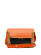 Matchesfashion.com Marni - Trunk Mini Saffiano Leather Cross Body Bag - Womens - Orange Multi