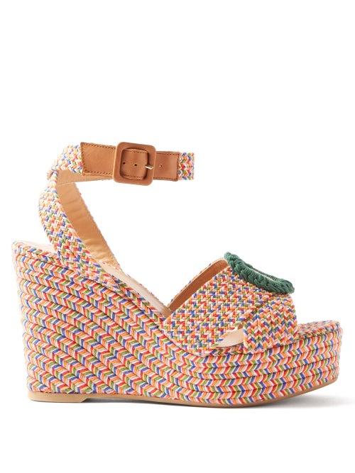 Castaer - Julia Braided Wedge Sandals - Womens - Multi