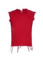 Marques'almeida Open-back Frayed-edge Denim Top