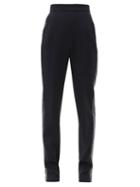 Matchesfashion.com David Koma - Crystal-embellished High-rise Crepe Trousers - Womens - Black