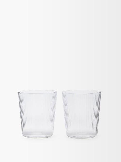 R+d.lab - Set Of Two Luisa Ridged-glass Tumblers - Clear