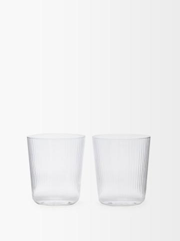 R+d.lab - Set Of Two Luisa Ridged-glass Tumblers - Clear