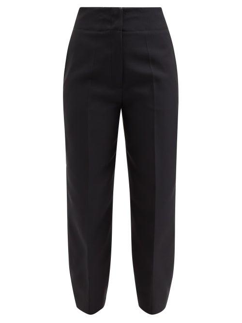 Jil Sander - High-rise Cropped Gabardine Trousers - Womens - Navy