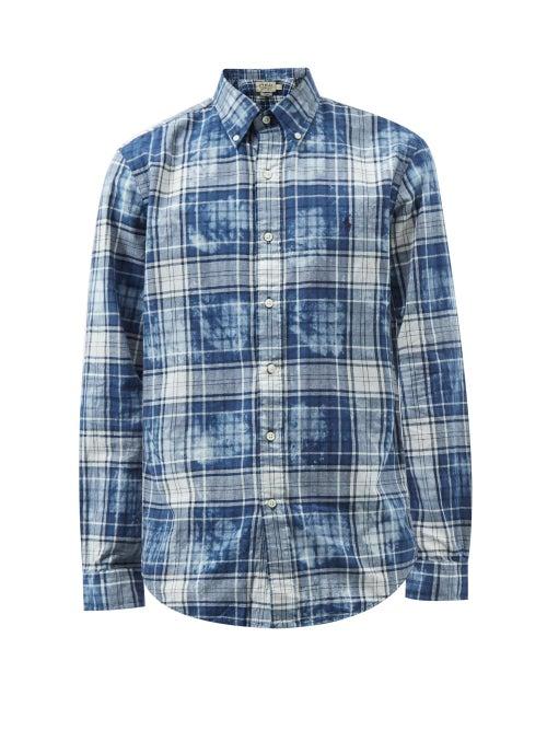 Polo Ralph Lauren - Tie-dyed Checked Cotton Shirt - Mens - Blue Multi