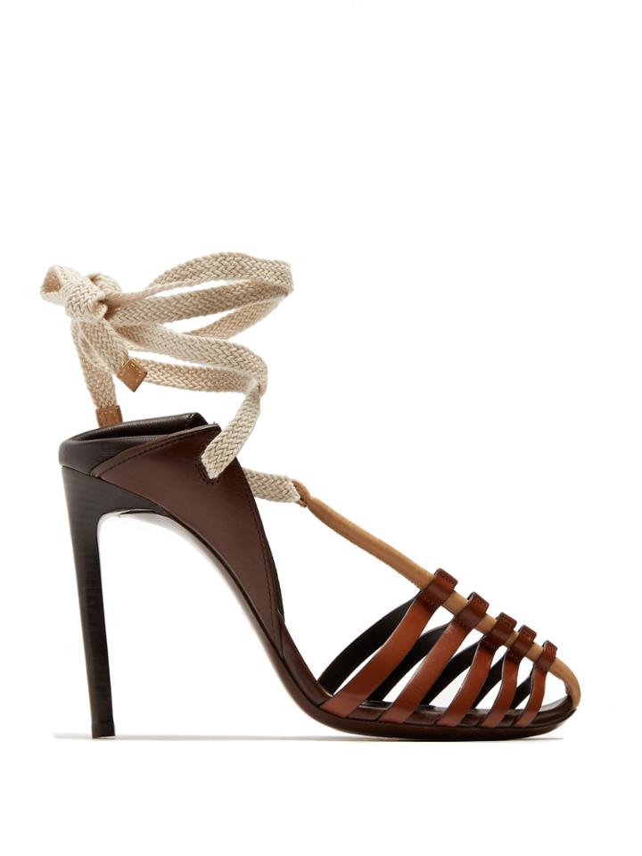 Saint Laurent Majorelle & Mansour Leather Sandals