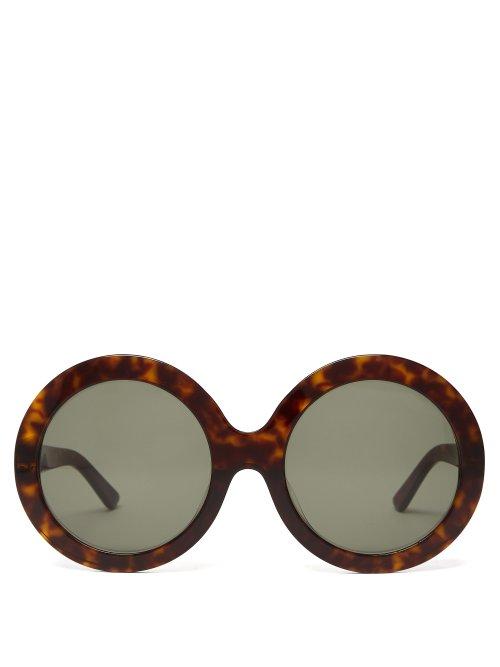 Matchesfashion.com Celine Eyewear - Tortoiseshell Effect Round Acetate Sunglasses - Womens - Tortoiseshell