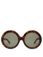 Matchesfashion.com Celine Eyewear - Tortoiseshell Effect Round Acetate Sunglasses - Womens - Tortoiseshell