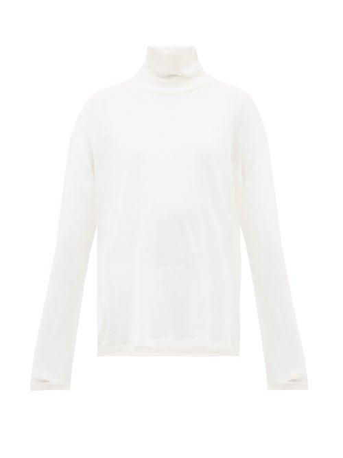 Matchesfashion.com Frances De Lourdes - Simon Roll Neck Cashmere Blend Sweater - Womens - Ivory