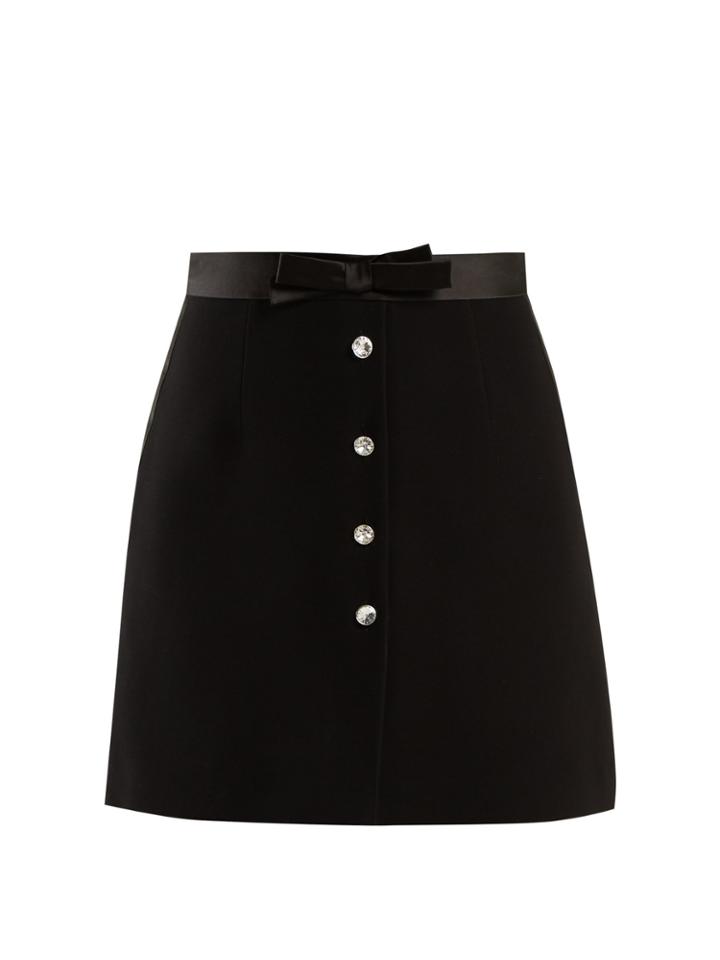 Miu Miu Clear Crystal-embellished Cady Skirt