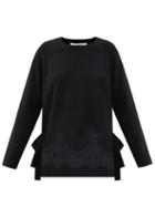 Matchesfashion.com Valentino - Lace-trimmed Wool-blend Sweater - Womens - Black