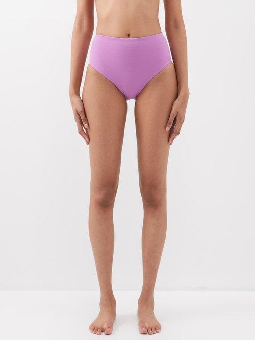 Matteau - The High Waist Recycled Fibre-blend Bikini Briefs - Womens - Bright Pink
