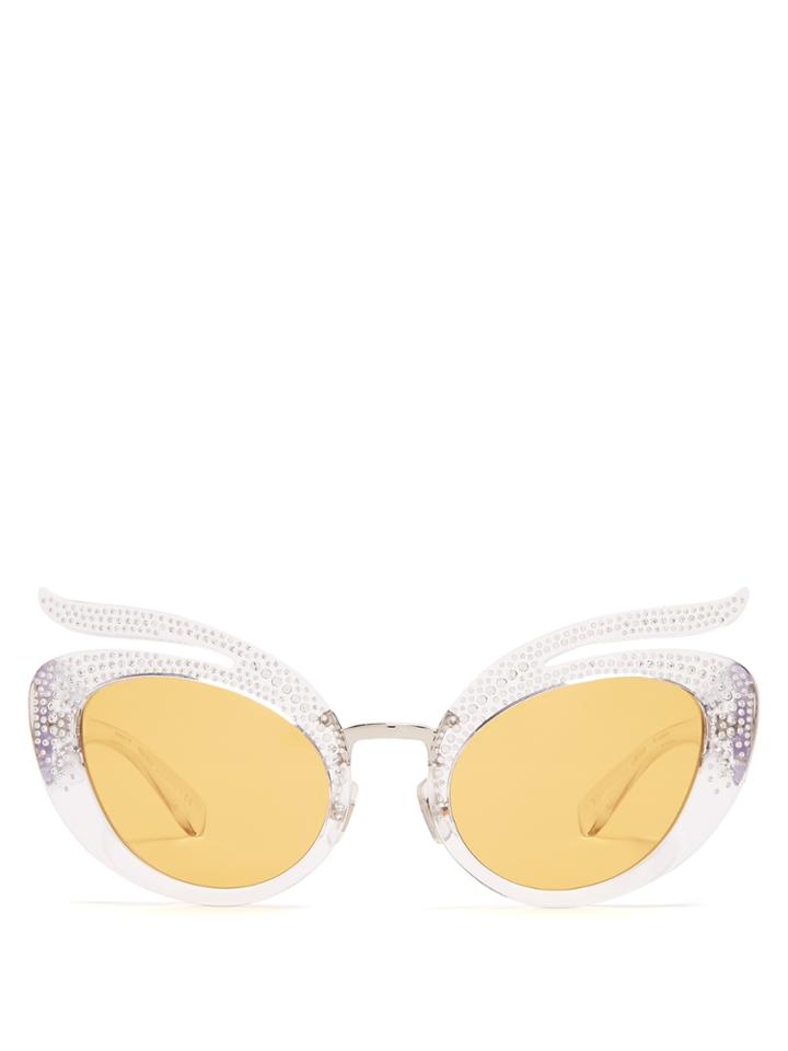Miu Miu Embellished Cat-eye Sunglasses
