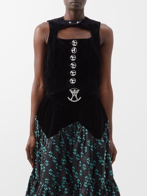 Chopova Lowena - Nose Velvet Tank Top - Womens - Black