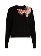 Dolce & Gabbana Floral-appliqu Wool And Cashmere-blend Sweater