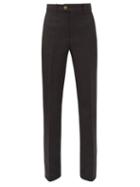 Matchesfashion.com Gucci - Gg-button Tailored Silk-blend Cady Trousers - Womens - Black