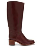 Matchesfashion.com A.p.c. - Iris Leather Knee High Boots - Womens - Burgundy