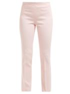 Matchesfashion.com Giambattista Valli - Mid Rise Cotton Blend Twill Trousers - Womens - Light Pink