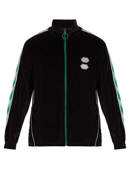 Matchesfashion.com Off-white - Logo Sleeve Zip Through Velour Track Top - Mens - Black