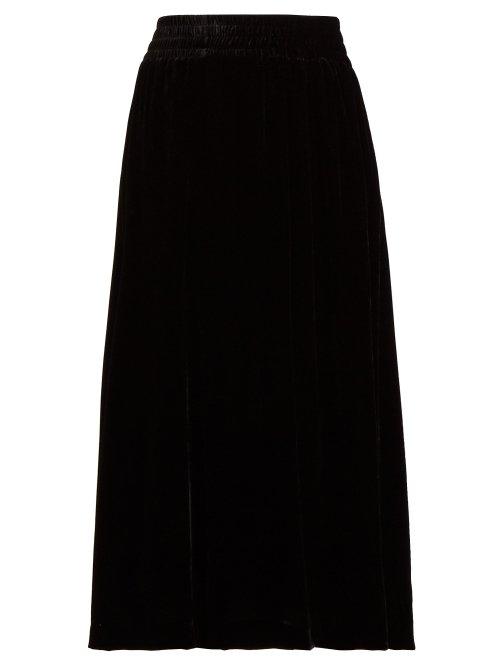 Matchesfashion.com Golden Goose Deluxe Brand - Cassiopea High Rise Velvet Skirt - Womens - Black