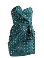 Matchesfashion.com Alexandre Vauthier - Knotted Polka Dot Silk Twill Mini Dress - Womens - Green