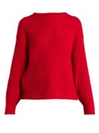 Matchesfashion.com Allude - Ribbed Knit Cashmere Sweater - Womens - Red