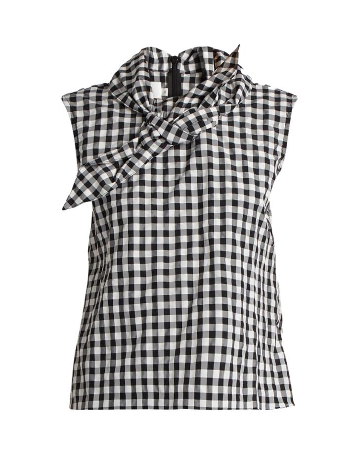 Marques'almeida Tie-front Gingham Top
