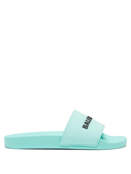 Balenciaga - Logo-embossed Rubber Slides - Womens - V626