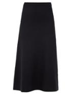 Matchesfashion.com Gabriela Hearst - Freddie Wool-blend Skirt - Womens - Black