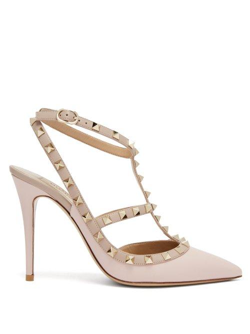 Matchesfashion.com Valentino - Rockstud Leather Pumps - Womens - Light Pink