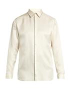 Burberry Contrast-trim Silk Shirt