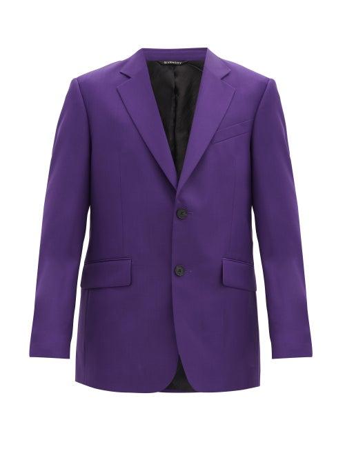 Matchesfashion.com Givenchy - Single-breasted Wool Blazer - Mens - Purple