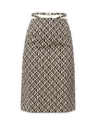 Matchesfashion.com Marine Serre - Moon Lozenge Cotton-blend Jacquard Pencil Skirt - Womens - Black Print