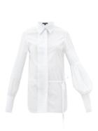 Matchesfashion.com Ann Demeulemeester - Asymmetric Pleated Cotton Shirt - Womens - White