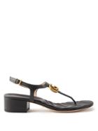 Gucci - Gg Marmont Block-heel Leather Sandals - Womens - Black