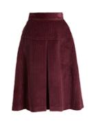 Miu Miu High-rise Pleated Cotton-corduroy Midi Skirt