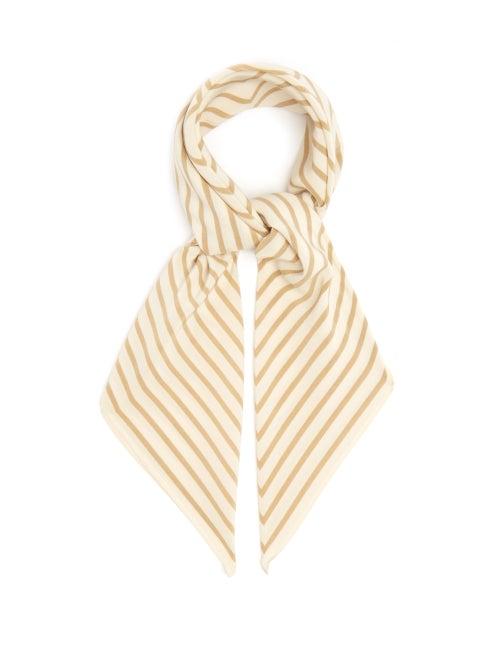 Totme - Monogram-jacquard Twill Scarf - Womens - Ivory