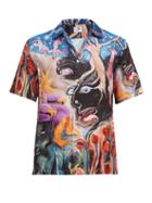 Matchesfashion.com Endless Joy - Abstract-print Cuban-collar Twill Shirt - Mens - Multi