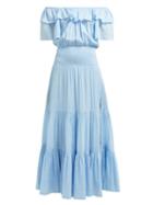 Matchesfashion.com Anaak - Jaisalmer Cotton Dress - Womens - Blue