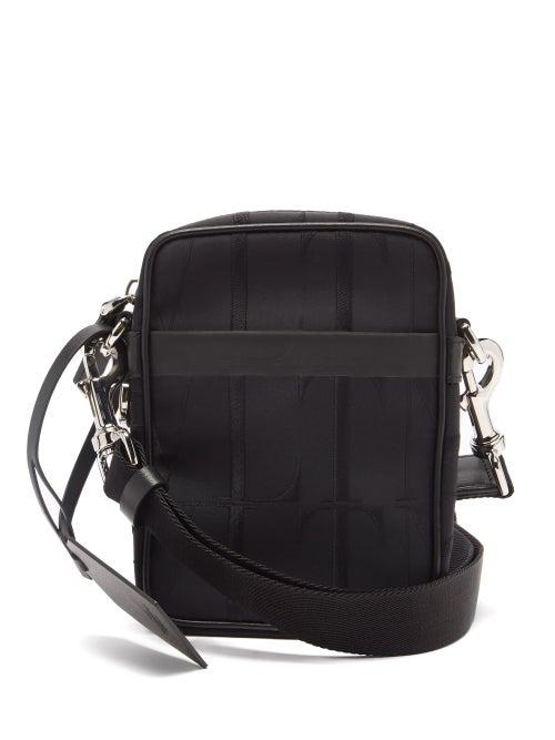 Matchesfashion.com Valentino Garavani - Vltn-embroidered Canvas Cross-body Bag - Mens - Black