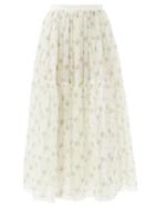 Matchesfashion.com Brock Collection - Ramage Floral-print Silk Skirt - Womens - Cream Multi