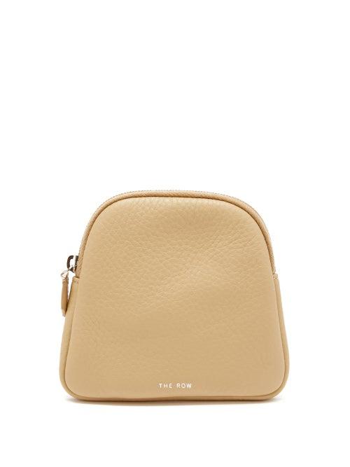 The Row - Circle Grained-leather Wallet - Womens - Tan