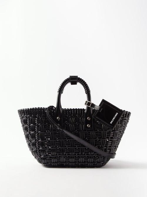 Balenciaga - Bistro Xs Woven Faux-leather Basket Bag - Womens - Black