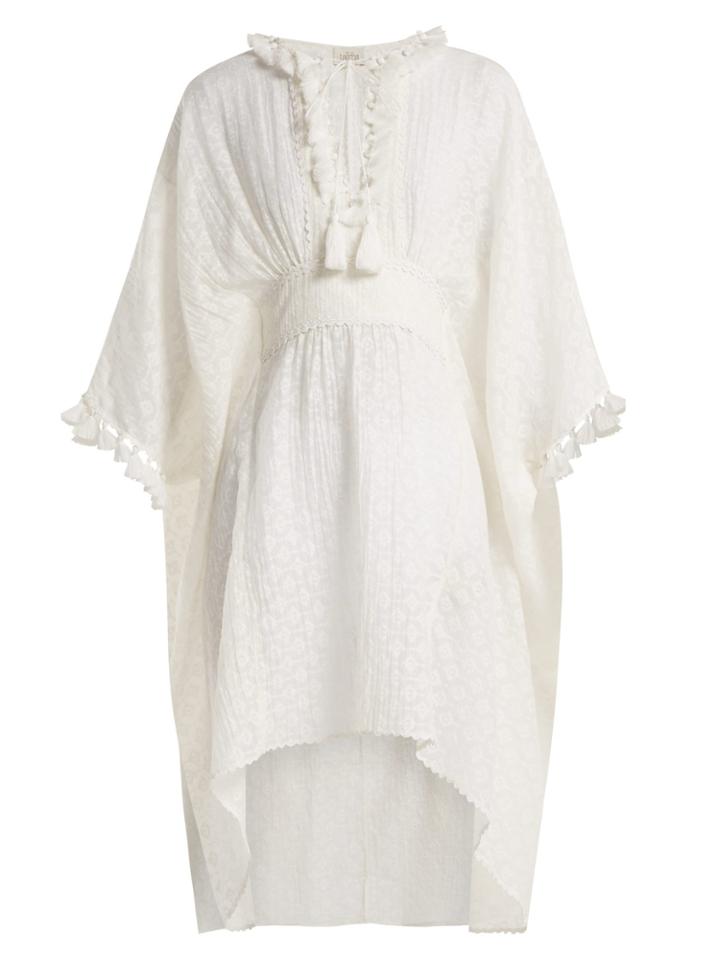 Talitha Tassel-trimmed Cotton And Silk-blend Kaftan
