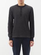Rag & Bone - Collin Cotton-jersey Henley Top - Mens - Black