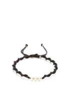 Matchesfashion.com Black Dakini - Sterling Silver And Cord Bracelet - Mens - Black Silver