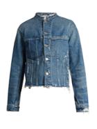 Helmut Lang Frayed-edge Cropped Denim Jacket
