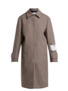 Matchesfashion.com Msgm - Houndstooth Wool Blend Coat - Womens - Brown Multi