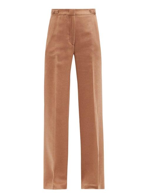 Gabriela Hearst - Vesta Brushed-silk Wide-leg Trousers - Womens - Camel