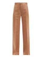 Gabriela Hearst - Vesta Brushed-silk Wide-leg Trousers - Womens - Camel